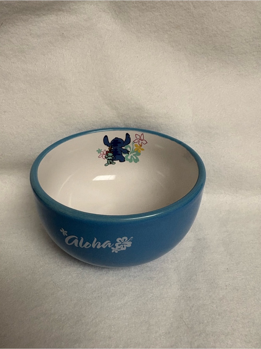 STITCH Aloha Blue Ceramic Bowl Disney Japan